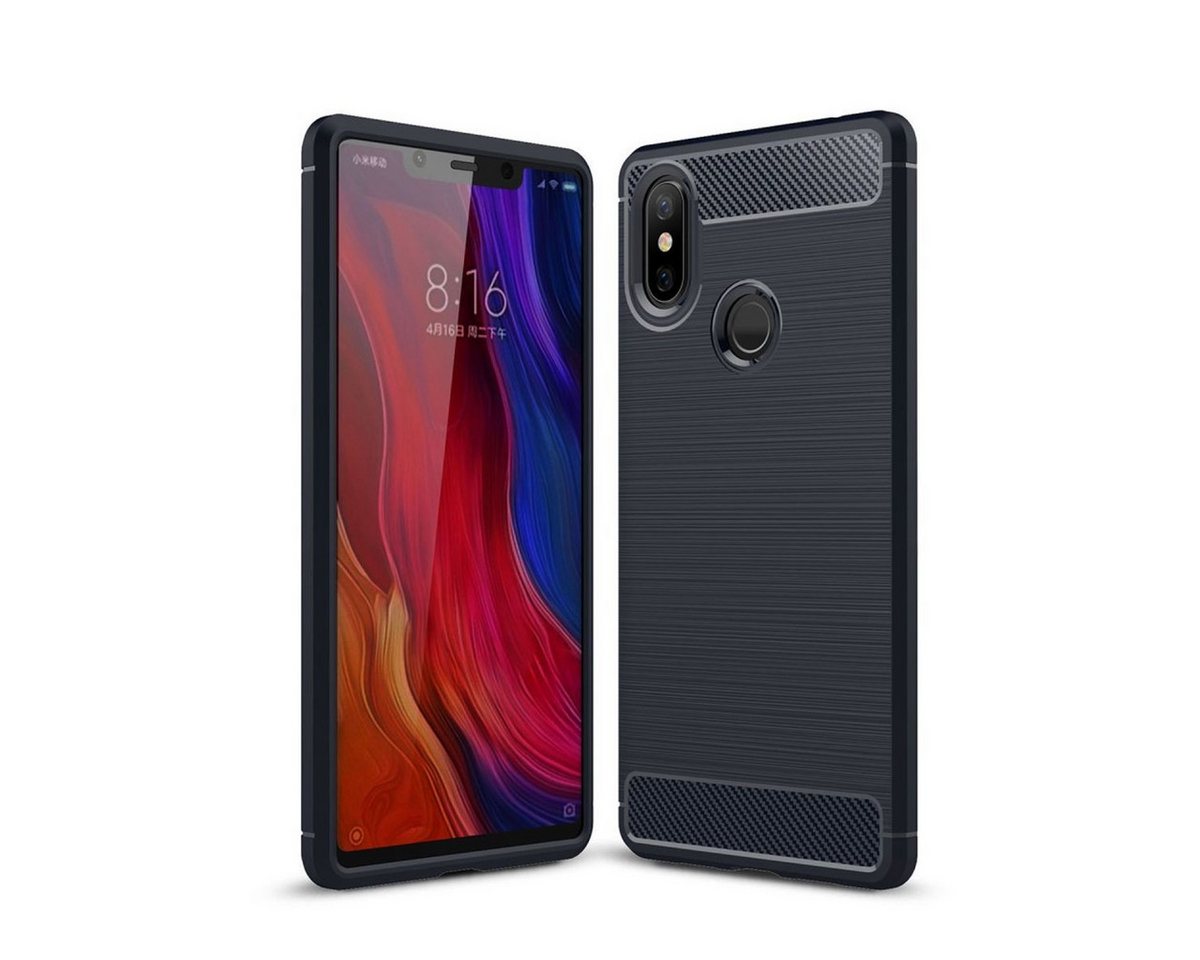 König Design Handyhülle Xiaomi Mi 8 SE, Xiaomi Mi 8 SE Handyhülle Carbon Optik Backcover Blau König Design Handyhülle Xiaomi Mi 8 SE, Xiaomi Mi 8 SE Handyhülle Carbon Optik Backcover Blau von König Design