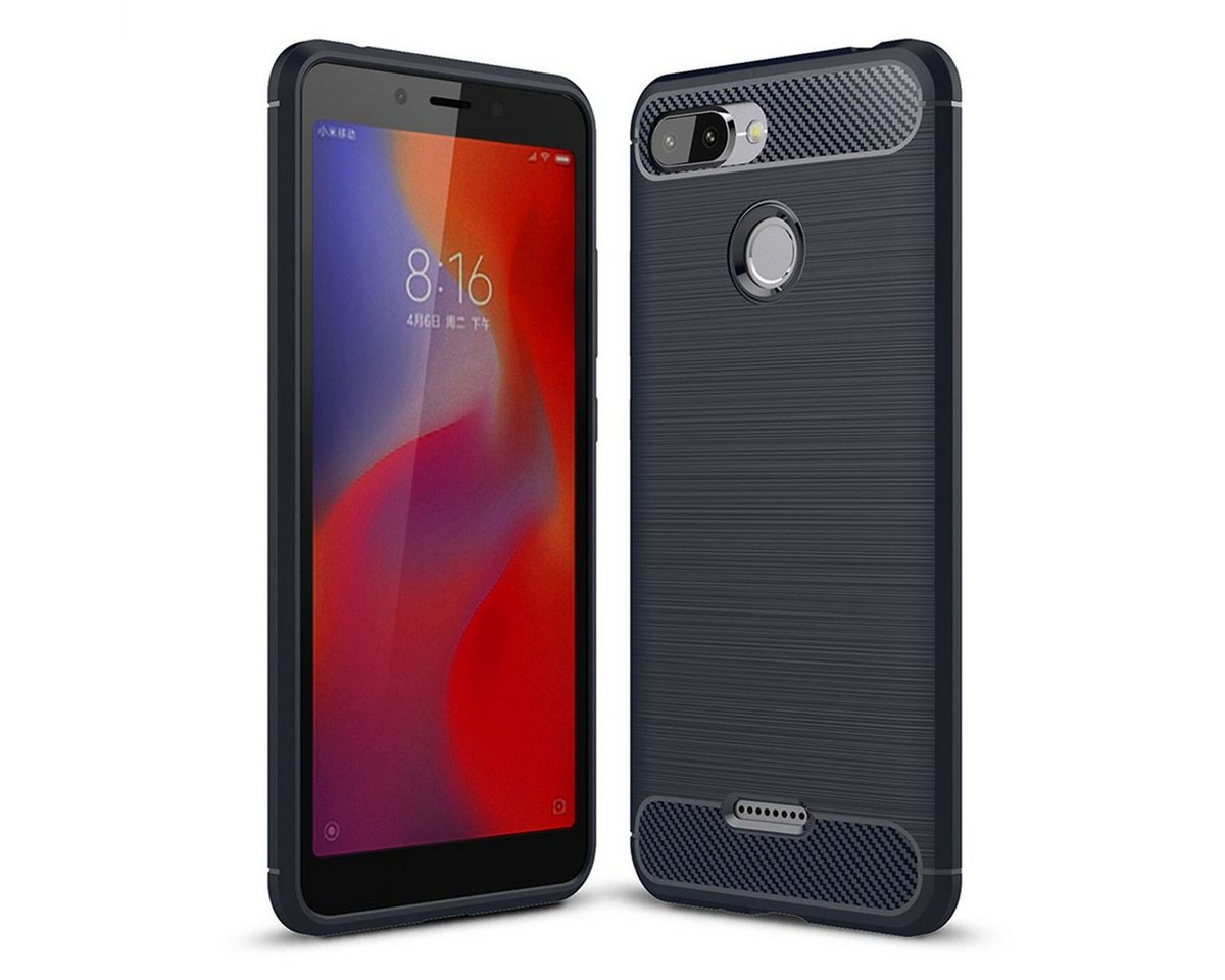 König Design Handyhülle Xiaomi Redmi 6, Xiaomi Redmi 6 Handyhülle Carbon Optik Backcover Blau König Design Handyhülle Xiaomi Redmi 6, Xiaomi Redmi 6 Handyhülle Carbon Optik Backcover Blau von König Design