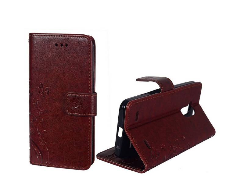 König Design Handyhülle ZTE Blade V7 Lite, ZTE Blade V7 Lite Handyhülle Bookcover Braun von König Design