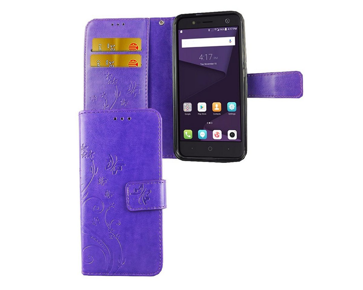 König Design Handyhülle ZTE Blade V8 Lite, ZTE Blade V8 Lite Handyhülle Bookcover Violett von König Design