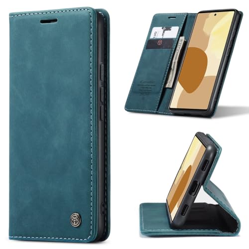 König Design Handyhülle für Google Pixel 6 Hülle Premium Kunst-Leder Klappbar Flip Case Magnet Kartenfach Standfunktion Tasche Schutzhülle für Google Pixel 6 (Blaugrün) von König Design