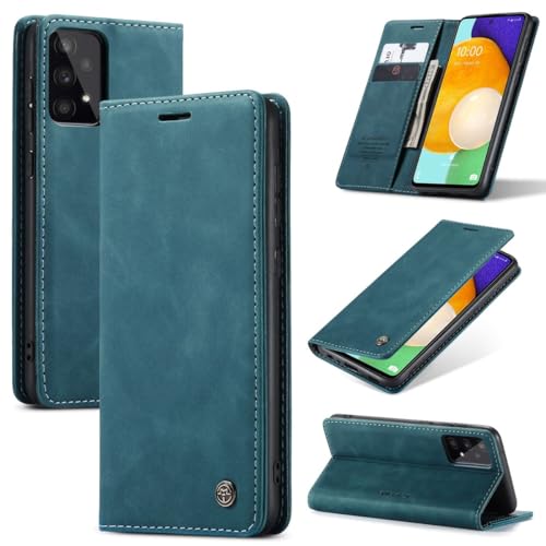 König Design Handyhülle für Samsung Galaxy A53 5G Hülle Premium Kunst-Leder Klappbar Flip Case Magnet Kartenfach Standfunktion Tasche Schutzhülle für Samsung Galaxy A53 5G (Blaugrün) von König Design