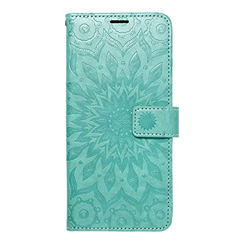 König Design Handyhülle kompatibel für Samsung Galaxy A02s Schutztasche Case Cover Wallet Mandala Grün von König Design