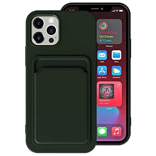 König Design Handyhülle kompatibel mit Apple iPhone 13 Pro Schutzhülle Case Cover Kartenfach Dunkelgrün von König Design