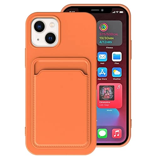 König Design Handyhülle kompatibel mit Apple iPhone 14 Schutzhülle Case Cover Kartenfach Orange von König Design