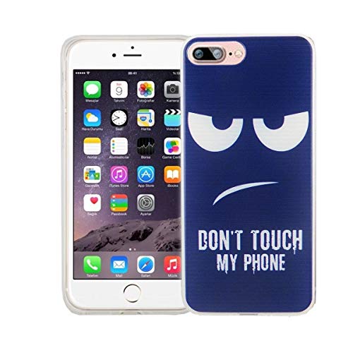 König Design Handyhülle kompatibel mit Apple iPhone 8 Plus Silikon Case Hülle Sturzsichere Back-Cover Handyhülle - Don't Touch My Phone Weiß Dunkelblau König Design Handyhülle kompatibel mit Apple iPhone 8 Plus Silikon Case Hülle Sturzsichere Back-Cover Handyhülle - Don't Touch My Phone Weiß Dunkelblau von König Design