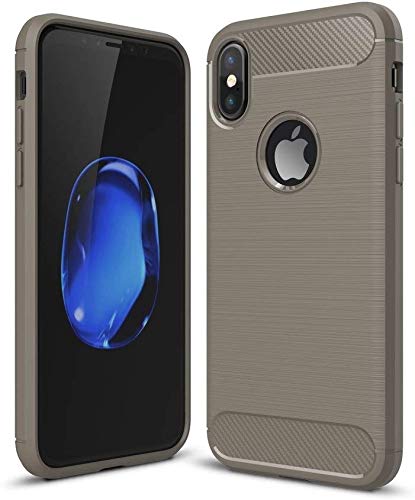 König Design Handyhülle kompatibel mit Apple iPhone X Silikon Case Hülle Sturzsichere Back-Cover Handyhülle - Carbon - Grau von König Design