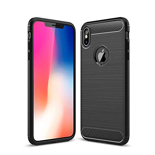 König Design Handyhülle kompatibel mit Apple iPhone XS Max Silikon Case Hülle Sturzsichere Back-Cover Handyhülle - Carbon - Schwarz von König Design