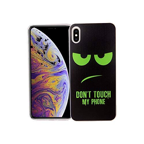 König Design Handyhülle kompatibel mit Apple iPhone XS Max Silikon Case Hülle Sturzsichere Back-Cover Handyhülle - Don't Touch My Phone Grün Schwarz von König Design