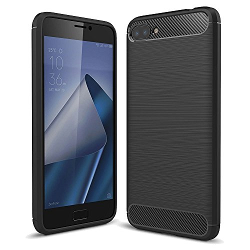König Design Handyhülle kompatibel mit Asus Zenfone 4 Max ZC554KL Silikon Case Hülle Sturzsichere Back-Cover Handyhülle - Carbon - Schwarz von König Design
