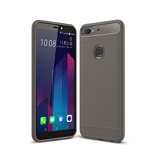 König Design Handyhülle kompatibel mit HTC Desire 12 Plus Silikon Case Hülle Sturzsichere Back-Cover Handyhülle - Carbon - Grau von König Design