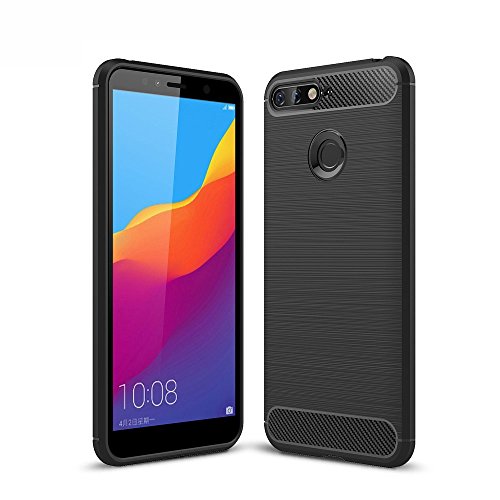 König Design Handyhülle kompatibel mit Huawei Honor 7A Silikon Case Hülle Sturzsichere Back-Cover Handyhülle - Carbon - Schwarz von König Design