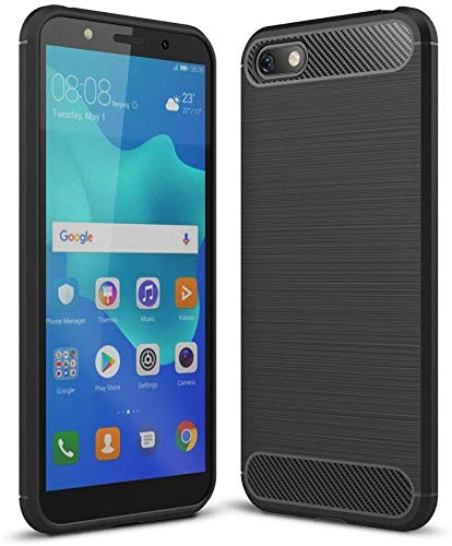 König Design Handyhülle kompatibel mit Huawei Honor 7s Silikon Case Hülle Sturzsichere Back-Cover Handyhülle - Carbon - Schwarz von König Design
