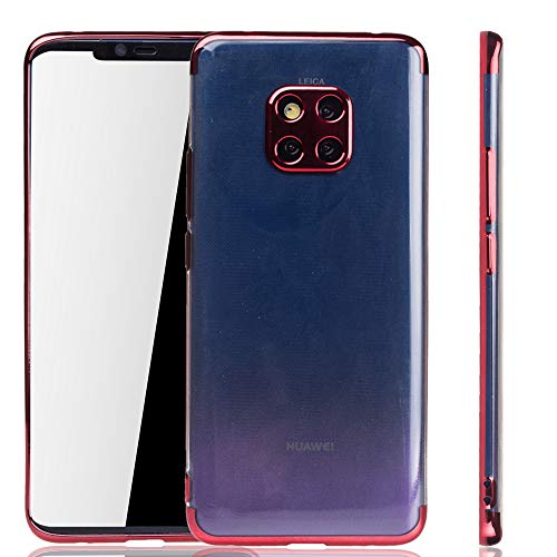 König Design Handyhülle kompatibel mit Huawei Mate 20 Pro Silikon Case Hülle Sturzsichere Back-Cover Handyhülle - Transparent - Rot von König Design