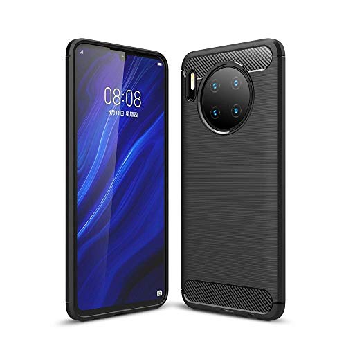 König Design Handyhülle kompatibel mit Huawei Mate 30 Silikon Case Hülle Sturzsichere Back-Cover Handyhülle - Carbon - Schwarz von König Design