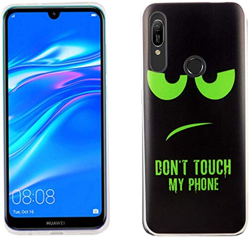König Design Handyhülle kompatibel mit Huawei P Smart Z Silikon Case Hülle Sturzsichere Back-Cover Handyhülle - Don't Touch My Phone Grün Schwarz von König Design
