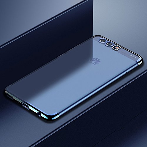 König Design Handyhülle kompatibel mit Huawei P10 Silikon Case Hülle Sturzsichere Back-Cover Handyhülle - Transparent - Blau von König Design