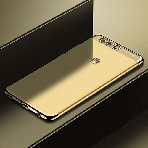 König Design Handyhülle kompatibel mit Huawei P10 Silikon Case Hülle Sturzsichere Back-Cover Handyhülle - Transparent - Gold von König Design
