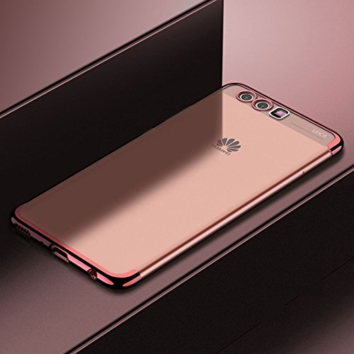 König Design Handyhülle kompatibel mit Huawei P10 Silikon Case Hülle Sturzsichere Back-Cover Handyhülle - Transparent - Rose Pink von König Design