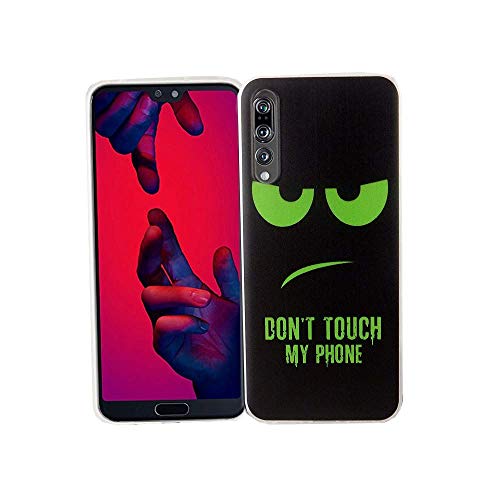 König Design Handyhülle kompatibel mit Huawei P20 Pro Silikon Case Hülle Sturzsichere Back-Cover Handyhülle - Don't Touch My Phone Grün Schwarz von König Design