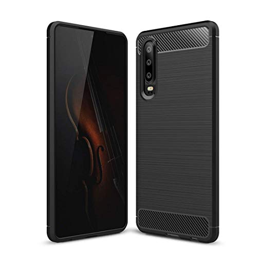 König Design Handyhülle kompatibel mit Huawei P30 Silikon Case Hülle Sturzsichere Back-Cover Handyhülle - Carbon - Schwarz von König Design