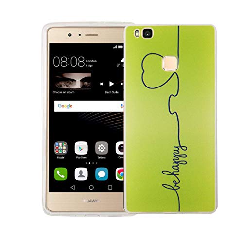 König Design Handyhülle kompatibel mit Huawei P9 Lite Silikon Case Hülle Sturzsichere Back-Cover Handyhülle - Be Happy Design Grün von König Design