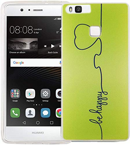 König Design Handyhülle kompatibel mit Huawei P9 Silikon Case Hülle Sturzsichere Back-Cover Handyhülle - Be Happy Design Grün von König Design