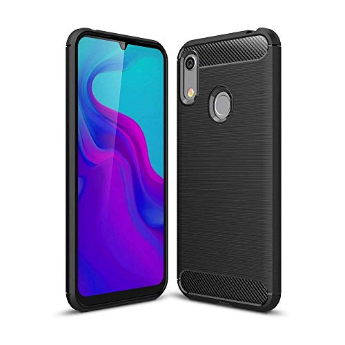 König Design Handyhülle kompatibel mit Huawei Y6 (2019) Silikon Case Hülle Sturzsichere Back-Cover Handyhülle - Carbon - Schwarz von König Design