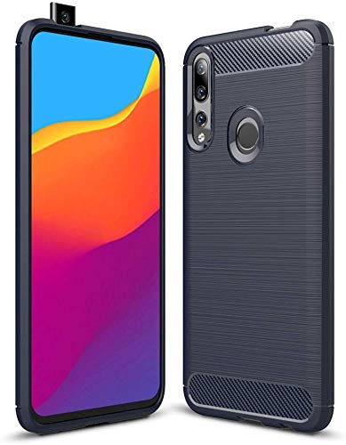 König Design Handyhülle kompatibel mit Huawei Y9 Prime 2019 Silikon Case Hülle Sturzsichere Back-Cover Handyhülle - Carbon - Blau von König Design