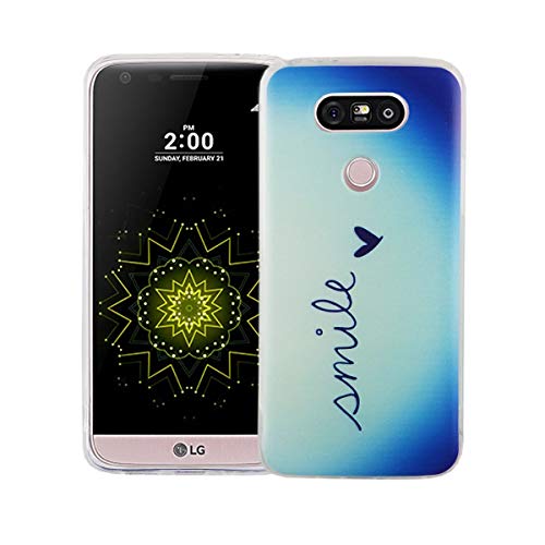 König Design Handyhülle kompatibel mit LG G5 Silikon Case Hülle Sturzsichere Back-Cover Handyhülle - Smile Blau von König Design