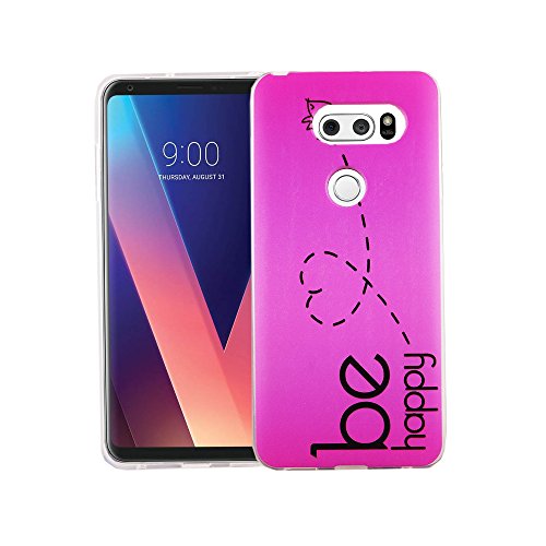 König Design Handyhülle kompatibel mit LG V30 Silikon Case Hülle Sturzsichere Back-Cover Handyhülle - Be Happy Design Pink König Design Handyhülle kompatibel mit LG V30 Silikon Case Hülle Sturzsichere Back-Cover Handyhülle - Be Happy Design Pink von König Design