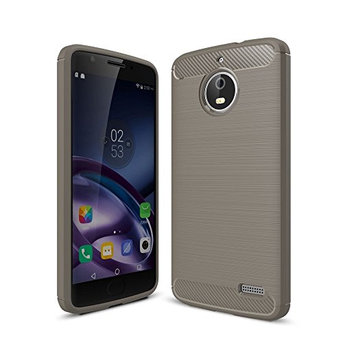 König Design Handyhülle kompatibel mit Motorola Moto E4 Silikon Case Hülle Sturzsichere Back-Cover Handyhülle - Carbon - Grau von König Design