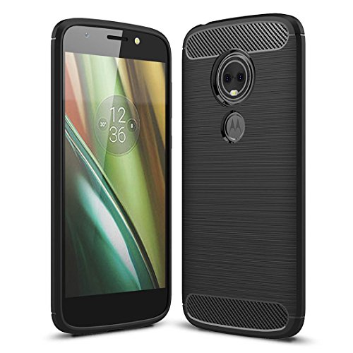 König Design Handyhülle kompatibel mit Motorola Moto E5 Silikon Case Hülle Sturzsichere Back-Cover Handyhülle - Carbon - Schwarz von König Design