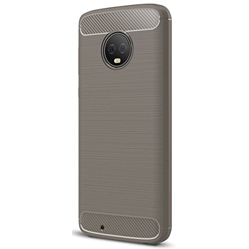 König Design Handyhülle kompatibel mit Motorola Moto G6 Silikon Case Hülle Sturzsichere Back-Cover Handyhülle - Carbon - Grau von König Design