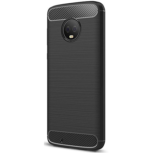 König Design Handyhülle kompatibel mit Motorola Moto G6 Silikon Case Hülle Sturzsichere Back-Cover Handyhülle - Carbon - Schwarz von König Design