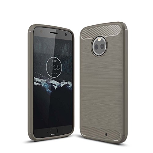 König Design Handyhülle kompatibel mit Motorola Moto X4 Silikon Case Hülle Sturzsichere Back-Cover Handyhülle - Carbon - Grau von König Design