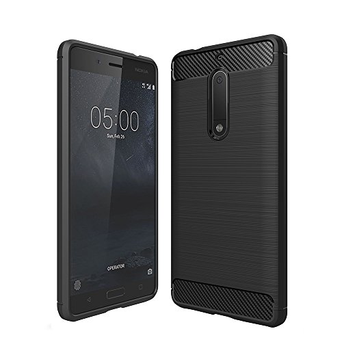 König Design Handyhülle kompatibel mit Nokia 5 Silikon Case Hülle Sturzsichere Back-Cover Handyhülle - Carbon - Schwarz König Design Handyhülle kompatibel mit Nokia 5 Silikon Case Hülle Sturzsichere Back-Cover Handyhülle - Carbon - Schwarz von König Design