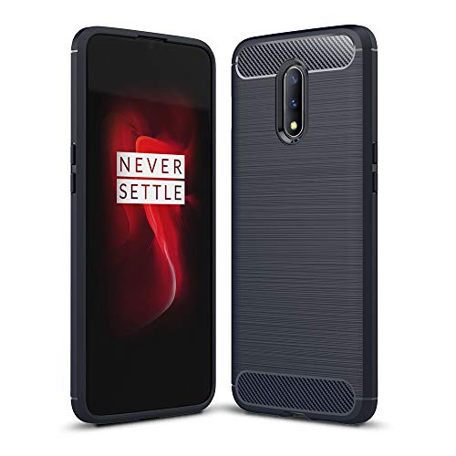 König Design Handyhülle kompatibel mit OnePlus 7 Silikon Case Hülle Sturzsichere Back-Cover Handyhülle - Carbon - Blau von König Design