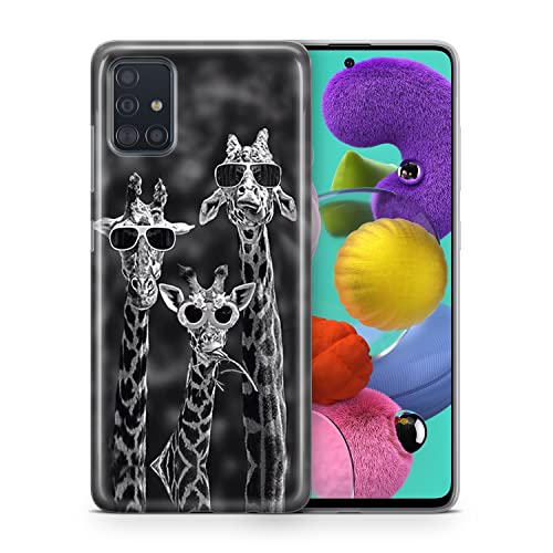 König Design Handyhülle kompatibel mit Samsung Galaxy A20e Silikon Case Hülle Sturzsichere Back-Cover Handyhülle 3 Giraffen von König Design