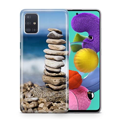 König Design Handyhülle kompatibel mit Samsung Galaxy A71 Silikon Case Hülle Sturzsichere Back-Cover Handyhülle Steine von König Design