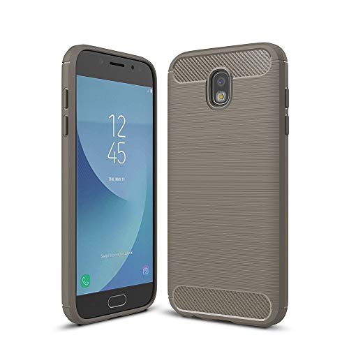 König Design Handyhülle kompatibel mit Samsung Galaxy J5 (2017) Silikon Case Hülle Sturzsichere Back-Cover Handyhülle - Carbon - Grau von König Design