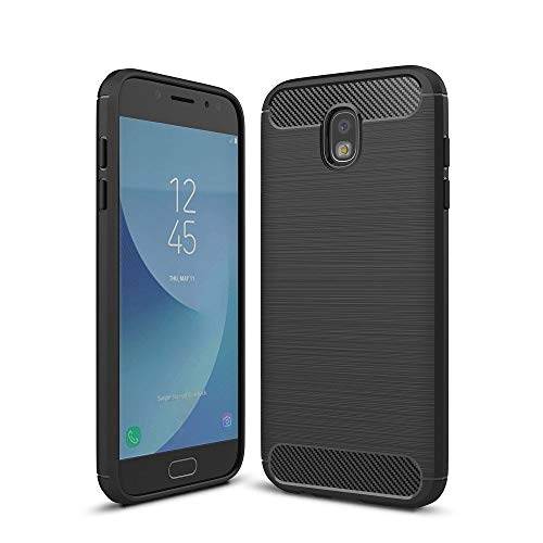 König Design Handyhülle kompatibel mit Samsung Galaxy J5 (2017) Silikon Case Hülle Sturzsichere Back-Cover Handyhülle - Carbon - Schwarz von König Design