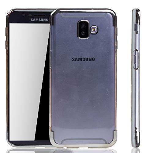 König Design Handyhülle kompatibel mit Samsung Galaxy J6 Plus Silikon Case Hülle Sturzsichere Back-Cover Handyhülle - Transparent - Silber von König Design