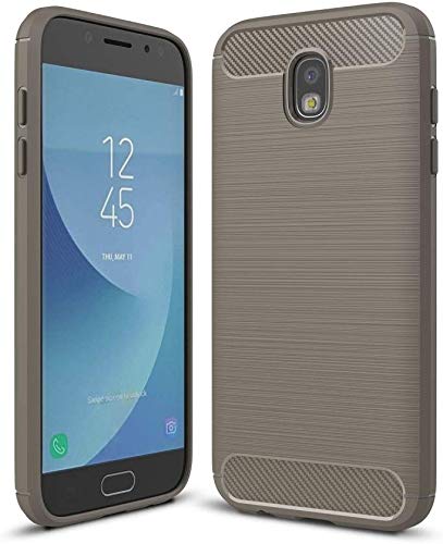 König Design Handyhülle kompatibel mit Samsung Galaxy J7 (2017) Silikon Case Hülle Sturzsichere Back-Cover Handyhülle - Carbon - Grau von König Design