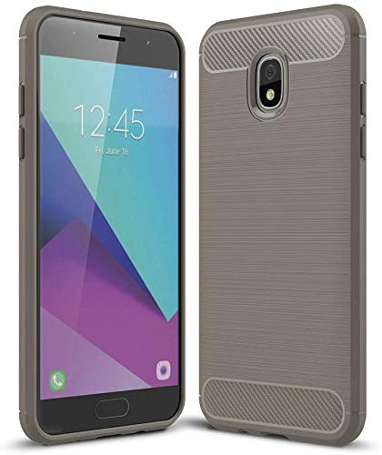 König Design Handyhülle kompatibel mit Samsung Galaxy J7 (2018) Silikon Case Hülle Sturzsichere Back-Cover Handyhülle - Carbon - Blau von König Design