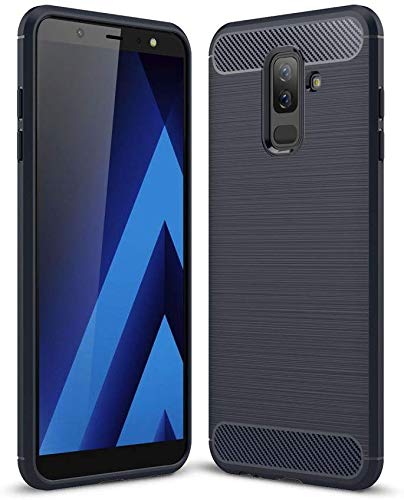König Design Handyhülle kompatibel mit Samsung Galaxy J8 (2018) Silikon Case Hülle Sturzsichere Back-Cover Handyhülle - Carbon - Grau von König Design