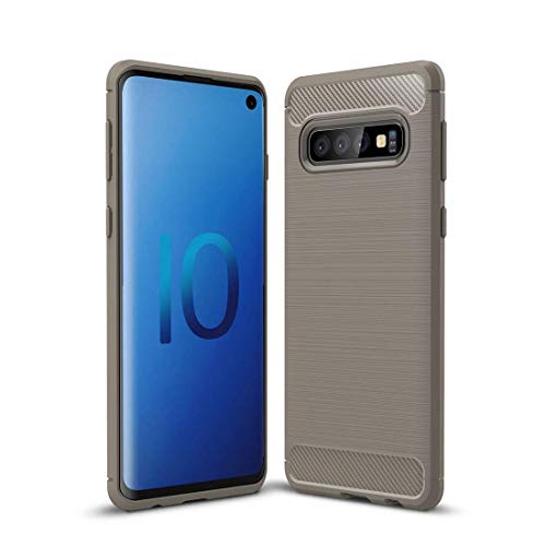 König Design Handyhülle kompatibel mit Samsung Galaxy S10 Silikon Case Hülle Sturzsichere Back-Cover Handyhülle - Carbon - Grau von König Design