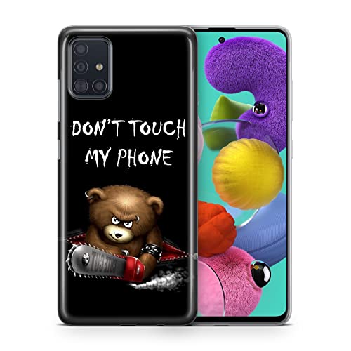 König Design Handyhülle kompatibel mit Samsung Galaxy S21 Silikon Case Hülle Sturzsichere Back-Cover Handyhülle Dont Touch My Phone Bär Schwarz von König Design