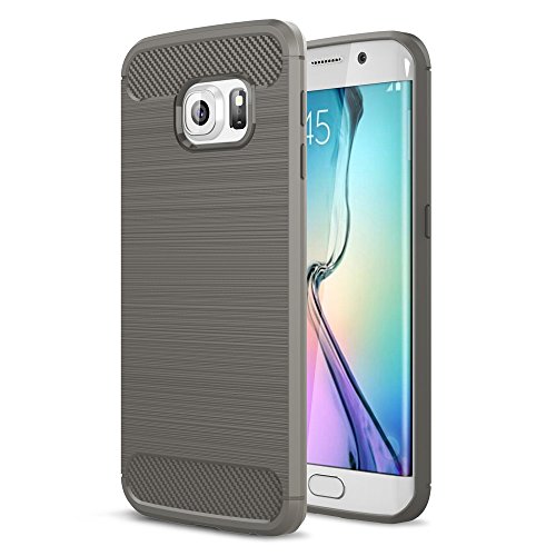 König Design Handyhülle kompatibel mit Samsung Galaxy S6 Edge Silikon Case Hülle Sturzsichere Back-Cover Handyhülle - Carbon - Grau von König Design