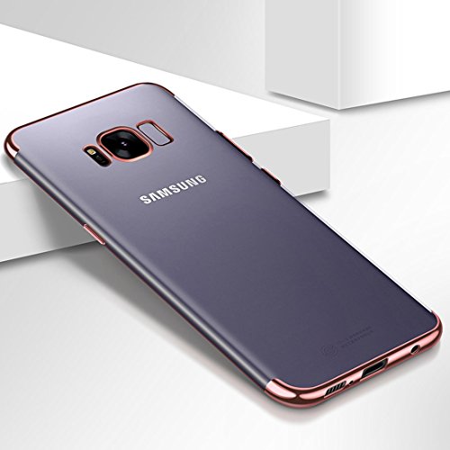 König Design Handyhülle kompatibel mit Samsung Galaxy S6 Silikon Case Hülle Sturzsichere Back-Cover Handyhülle - Transparent - Rose Pink von König Design